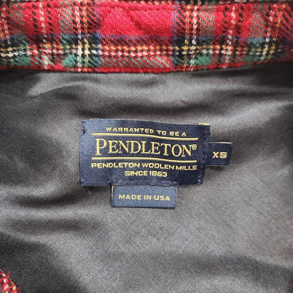 Pendleton Red Tartan Plaid Wool Button Front Mini Shirt Dress Pockets XS USA - Picture 2 of 9